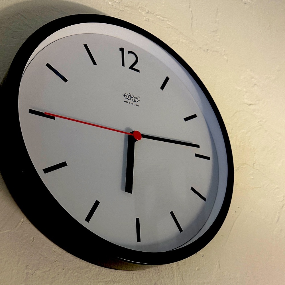Modern Black and White Wall Clock by